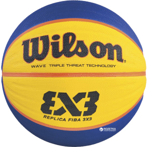 Мяч баскетбольный Wilson FIBA 3X3 Replica Basketball Size 6 SS16 Yellow-Blue (WTB1033XB) лучшая модель в Полтаве