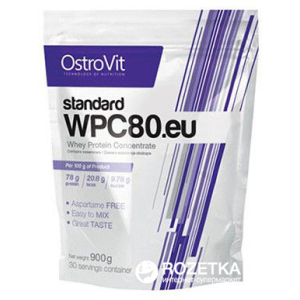 Протеин OstroVit Standart WPC 80 900 г Клубника (5902232610369) рейтинг