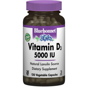 Вітаміни Bluebonnet Nutrition Вітамін D3 5000IU 120 гелевих капсул (743715003699) краща модель в Полтаві