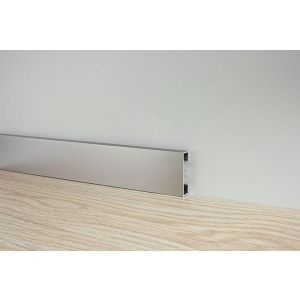 Дизайнерський прямокутний плінтус Profilpas Metal line 89 висота 40 мм анодоване срібло (Metal Line 89/4) краща модель в Полтаві