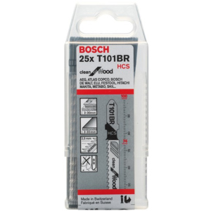 Пильные полотна для лобзика Bosch T 101 BR Clean for Wood, HCS 25 шт (2608633623) лучшая модель в Полтаве