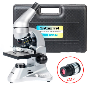 Мікроскоп Sigeta Prize Novum 20x-1280x з камерою 2 Мп у кейсі (65244)