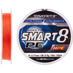 Шнур Favorite Smart PE 8x 150 м # 1.0/0.171 мм 8.7 кг Красно-оранжевый (16931082) в Полтаве