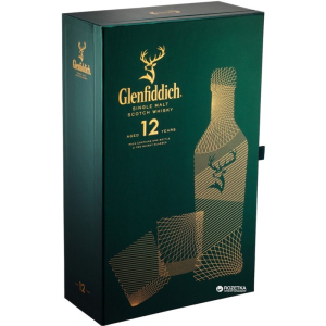 Виски Односолодовый Glenfiddich 12 yo + 2 стакана 0.7 л 40% (5010327345819) в Полтаве