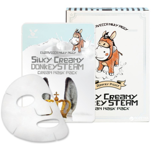 Маска тканевая с паровым кремом Elizavecca Silky Creamy Donkey Steam Cream Mask Pack 10 шт по 25 мл (8809520942164) ТОП в Полтаве