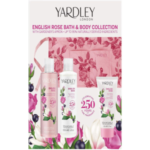 Набір для жінок Yardley English Rose Bath &amp; Body with Apron + троянда косметичка (5056179301870) ТОП в Полтаві