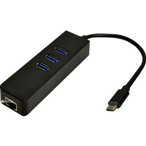 Адаптер Dynamode USB 3.1 Type-C - RJ45 з 3-х портовим хабом USB 3.0 (USB3.1-TypeC-RJ45-HUB3)