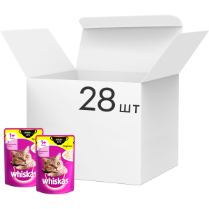 Упаковка вологого корму для котів Whiskas для котів крем-суп з куркою 28 шт по 85 г (4770608255428)