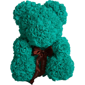 хорошая модель Мягкая игрушка UFT Bear Flowers Мишка из роз Turquoise 27 см (BB3) (4820176249104)