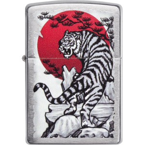 Зажигалка Zippo 200 Asian Tiger Design Серебристая (Zippo 29889) лучшая модель в Полтаве