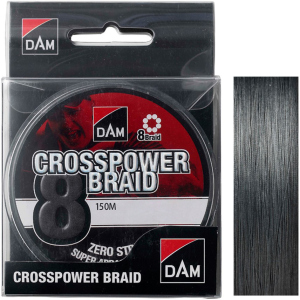 Шнур DAM Crosspower 8-Braid 150 м 0.17 мм 11.3 кг Темно-сірий (66589) в Полтаві