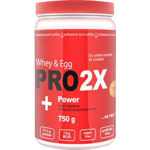 Протеин AB PRO PRO 2X Whey&amp;Egg Power 750 г Strawberry (2X750AB00ST23) краща модель в Полтаві