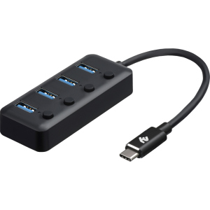 USB-хаб 2E Type-C на 4-USB3.0 25 см (2E-W1406) краща модель в Полтаві