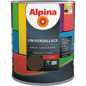 купити Емаль Alpina Universallack Глянцева 0.75 л Шоколадна (948103750)