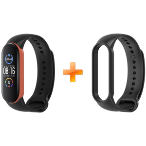 Xiaomi Mi Band 5 MiJobs двоколірний чорний/помаранчевий (MJ5-DSS005BO) краща модель в Полтаві