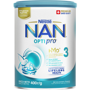 Сухая молочная смесь Nestle NAN 3 Optipro с олигосахаридом 2'FL для детей от 12 месяцев 400 г (7613032476175) в Полтаве