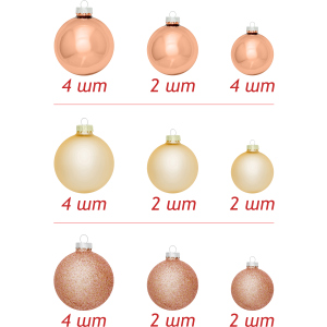 хороша модель Ялинкові кульки House of seasons скляні 26 шт Ø 7/6/5 см Рожеві (8718861800548)