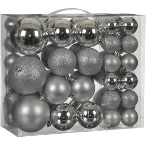 Ялинкові кульки House of seasons пластикові 46 шт Сріблясті (8718861275919) надійний