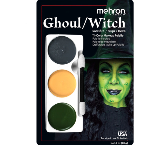 Набір кремового гриму для образу Mehron Tri-Color Makeup Palette "Відьма/Готика" 20 г (403-G) (764294503974) краща модель в Полтаві