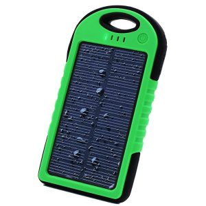 Вологозахищений Solar Power Bank 20000 mAh на сонячній батареї, Green