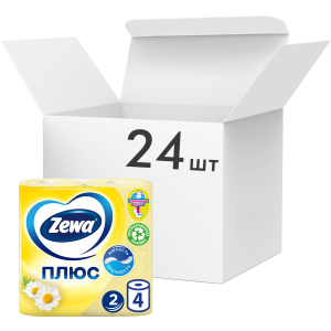 Упаковка туалетной бумаги Zewa Плюс двухслойной аромат Ромашки 24 шт по 4 рулона (4605331031301) лучшая модель в Полтаве