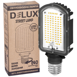 Светодиодная лампа DELUX StreetLamp 40 Вт E40 5500K IP65 (90012691) лучшая модель в Полтаве