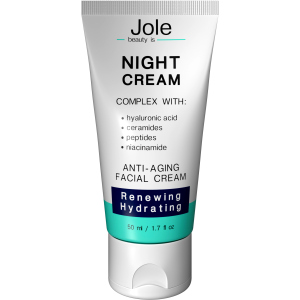 Восстанавливающий ночной крем Jole Renuwing Night Cream с гиалуроновой кислотой, комплексом пептидов и керамидов 50 мл (4820243881022) лучшая модель в Полтаве