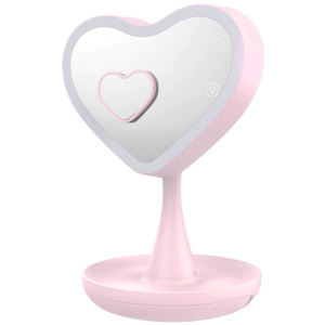 Дзеркало для макіяжу UFT Mirror Heart Pink Серце з підсвічуванням (4820176260086) ТОП в Полтаві