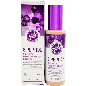 Тональный крем для лица Enough Пептиды 8 Peptide Full Cover Perfect Foundation SPF50+ PA+++ 21 100 мл (8809605870870)