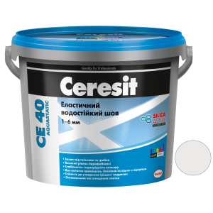 Затирка для швів Ceresit CE 40 Aquastatic 01 2 кг (відро) Біла (CR947481)