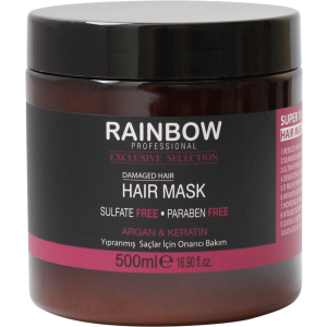 Маска для волосся без сульфатів та парабенів Rainbow Professional Exclusive Hair Аргана та кератин для пошкодженого волосся 500 мл (73353) (8697426733531) в Полтаві