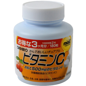 Витамины Orihiro Vitamin C 180 жевательных таблеток (4971493104062) лучшая модель в Полтаве