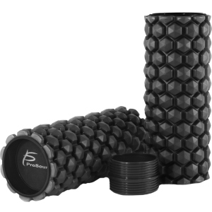 Ролик масажний профільований ProSource 2-в-1 HEXA Massage Roller 61/30 x 12.7 см Чорний (ps-2160-hex-lmr-black) в Полтаві