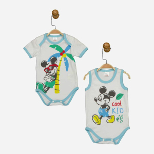 Боді Disney Mickey Mouse MC17247 86-92 см 2 шт Біло-блакитне (8691109874818) краща модель в Полтаві