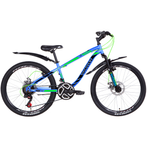 Велосипед Discovery FLIPPER AM DD 24" 13" 2021 Синьо-зелений з чорним (RET-DIS-24-049) ТОП в Полтаві