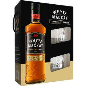 Віскі Whyte&Mackay 0.7 л 40% + 2 келихи (4820196540076) краща модель в Полтаві