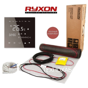 Теплый пол RYXON HM/1,5м² /300Ват/ 200Вт/м² двухжильный нагревательный мат с сенсорным программируемым терморегулятором WarmLife черного цвета ТОП в Полтаве