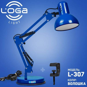 Настольная лампа-пантограф LOGA light L-302 синяя (Василёк) Е27 ТОП в Полтаве