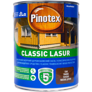 Лазурь Pinotex Classic Lasur - матовая алкидная пропитка для дерева, лазурная, с декоративным эффектом, бесцветная, BC, 3 л (5308843) ТОП в Полтаве