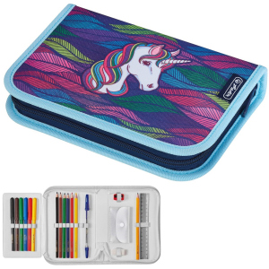 Пенал з наповненням 19 предметів Herlitz Rainbow Unicorn Райдужний Єдиноріг (50032891U) ТОП в Полтаві