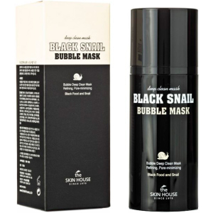 Маска The Skin House кислородная с улиткой и древесным углем Black Snail Bubble Mask 100 мл (8809080823217) лучшая модель в Полтаве