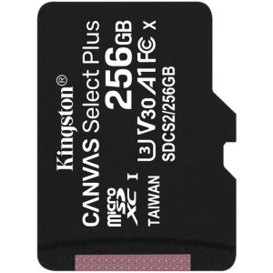 Kingston microSDXC 256GB Canvas Select Plus Class 10 UHS-I U3 V30 A1 (SDCS2/256GBSP) лучшая модель в Полтаве