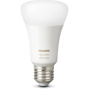 Розумна лампа Philips Hue Single Bulb E27, 9W(60Вт), 2000K-6500K, Color, Bluetooth, димована (929002216824) краща модель в Полтаві