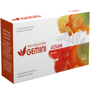 Чай черный пакетированный Gemini Tea Collection Grand Pack Ассам 4 г х 20 пакетиков (4820156430836) ТОП в Полтаве