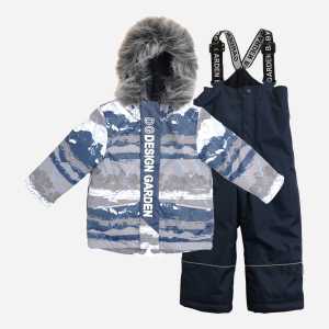 Зимовий комплект (куртка + напівкомбінезон) Garden Baby 102022-63/32 86 см Сіро-синя абстракція/Синій (4821020222113) ТОП в Полтаві