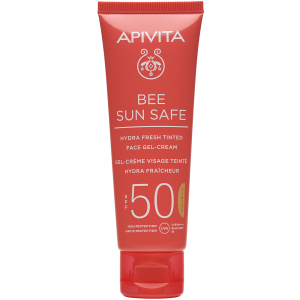 Солнцезащитный гель-крем для лица Apivita Bee Sun Safe SPF50 с оттенком 50 мл (5201279080174) в Полтаве