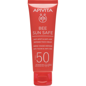 Сонцезахисний крем для обличчя Apivita Bee Sun Safe SPF50 Проти пігментних плям для захисту від старіння 50 мл (5201279080181) краща модель в Полтаві