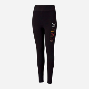 Лосіни дитячі Puma Classics Graphics Leggings 58929101 128 см Black (4063699366396) краща модель в Полтаві