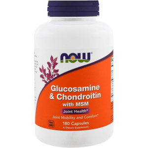 Хондропротектор Now Foods Глюкозамін і Хондроїтин з ЧСЧ, Glucosamine &amp; Chondroitin &amp; MSM, 180 капсул (733739031723) ТОП в Полтаві