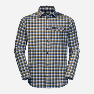 хорошая модель Рубашка Jack Wolfskin River Town Shirt M 1403341-8219 M Синяя (4060477933429)